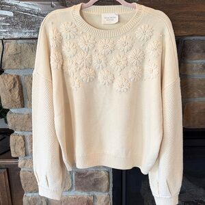 Hyacinth House Floral Embroidered Francine Sweater
